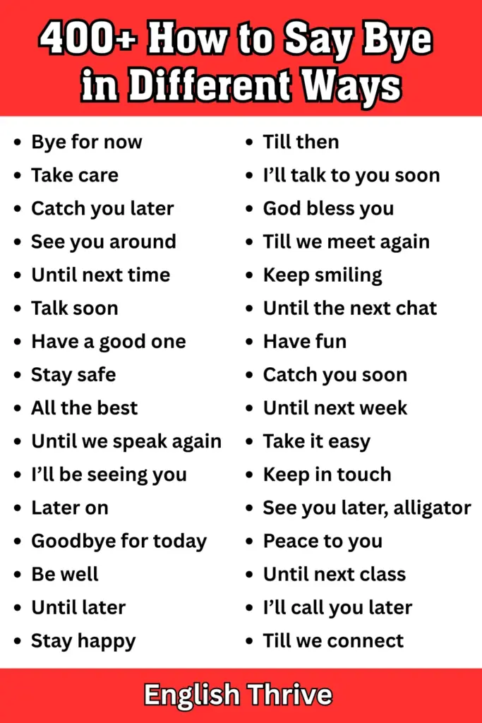 400+ How to Say Bye in Different Ways