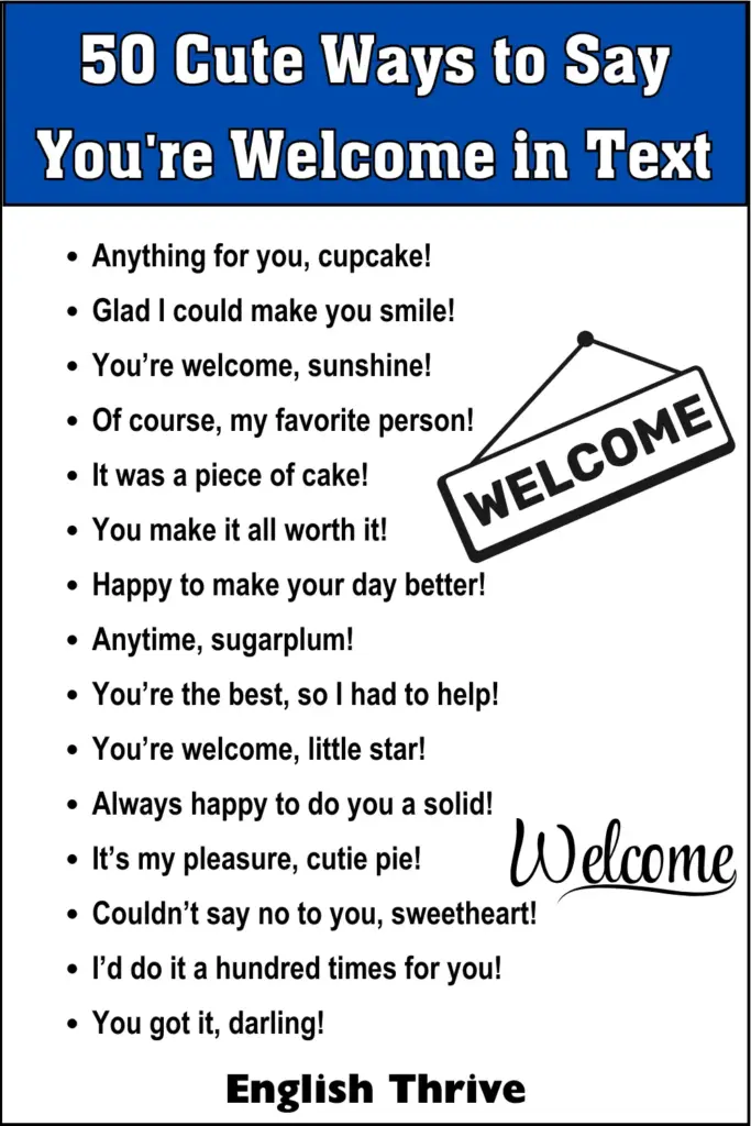 50 Cute Ways to Say You're Welcome in Text