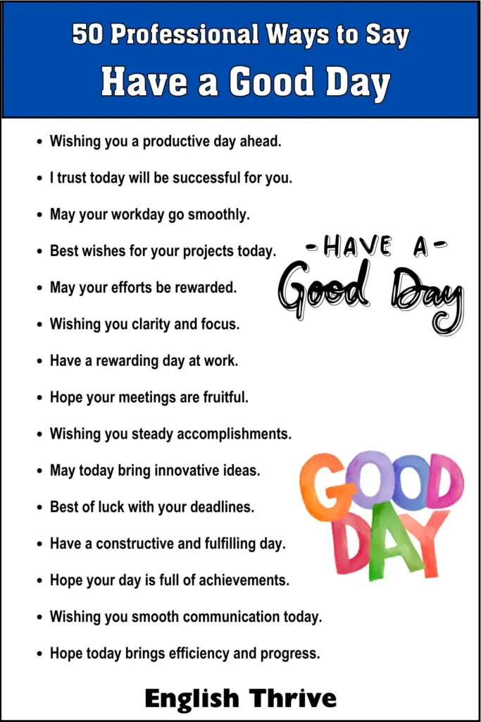 50 Professional Ways to Say Have a Good Day