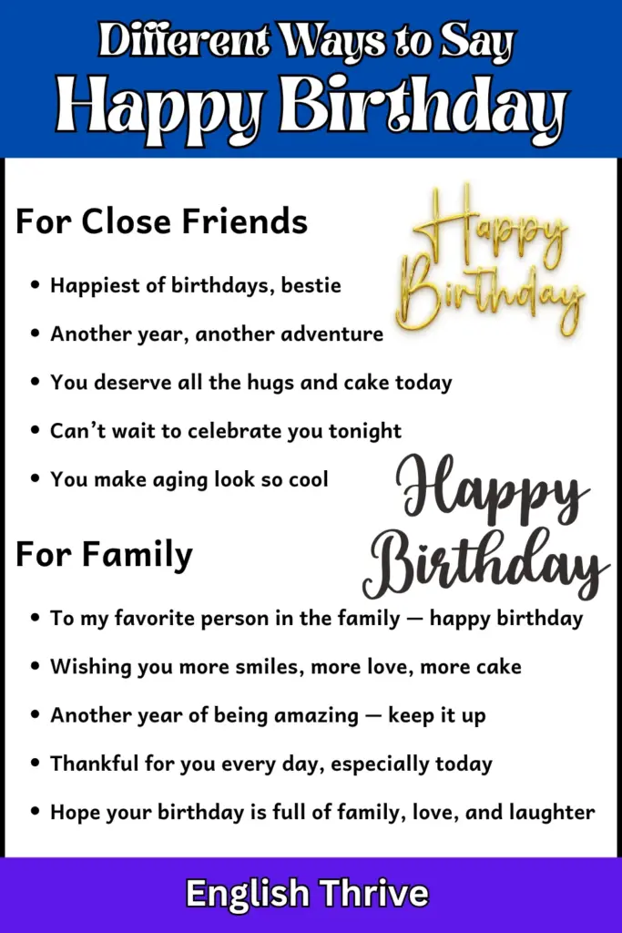 Different Ways to Say Happy Birthday