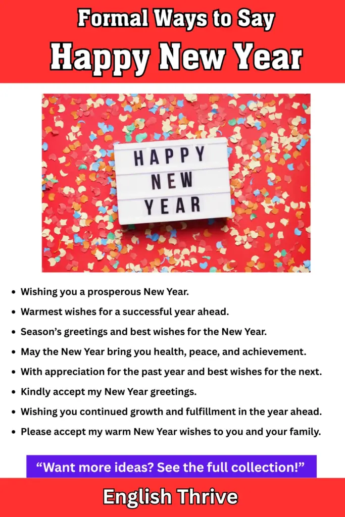 Formal Ways to Say Happy New Year