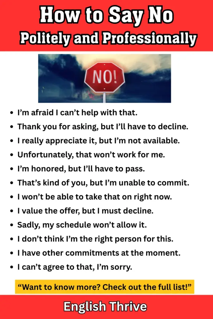 How to Say No Politely and Professionally