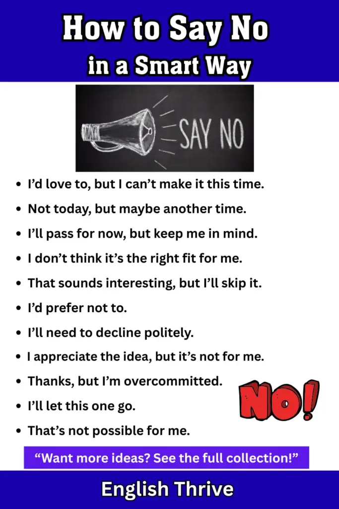How to Say No in a Smart Way