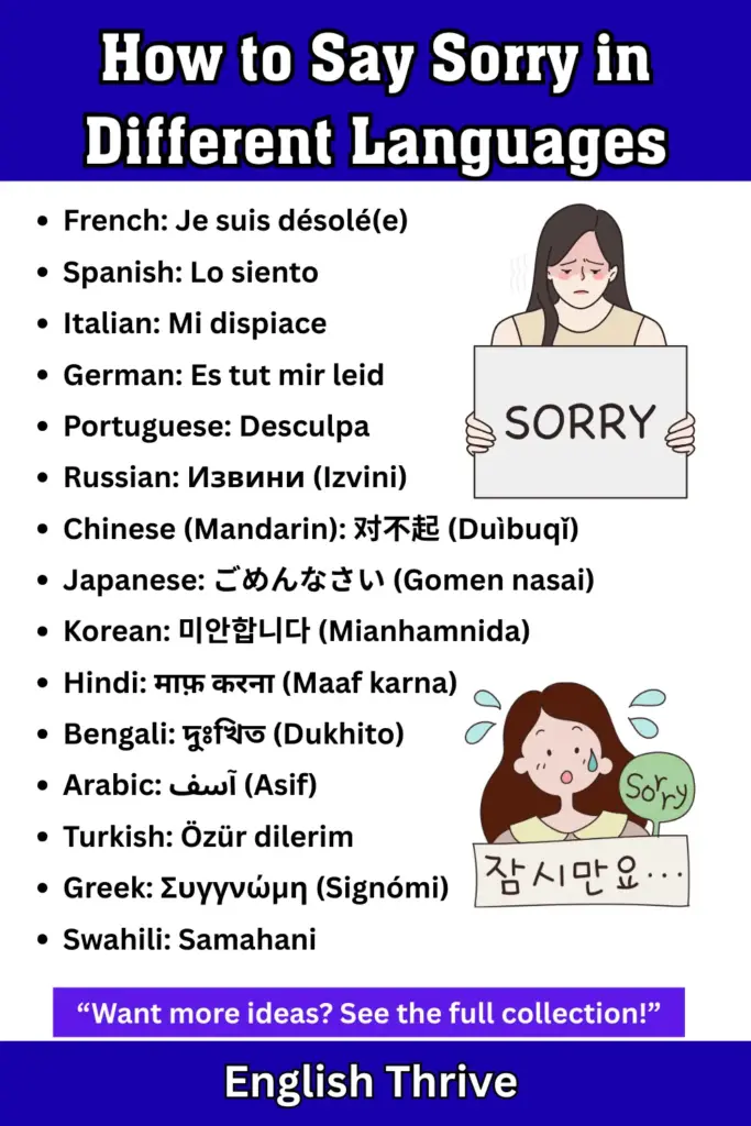 How to Say Sorry in Different Languages