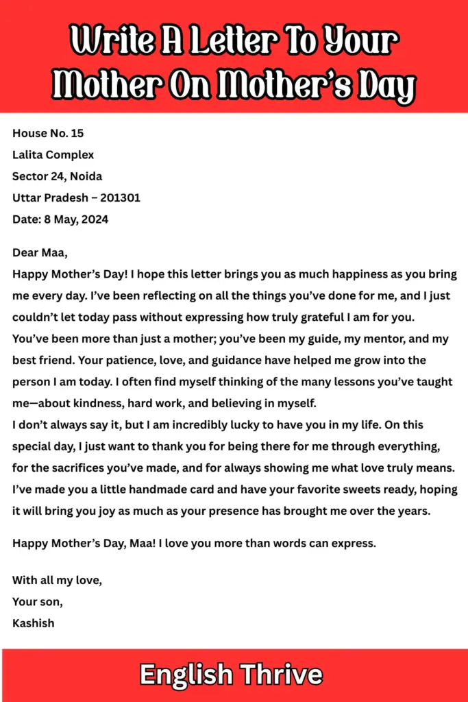 Write A Letter To Your Mother On Mother's Day