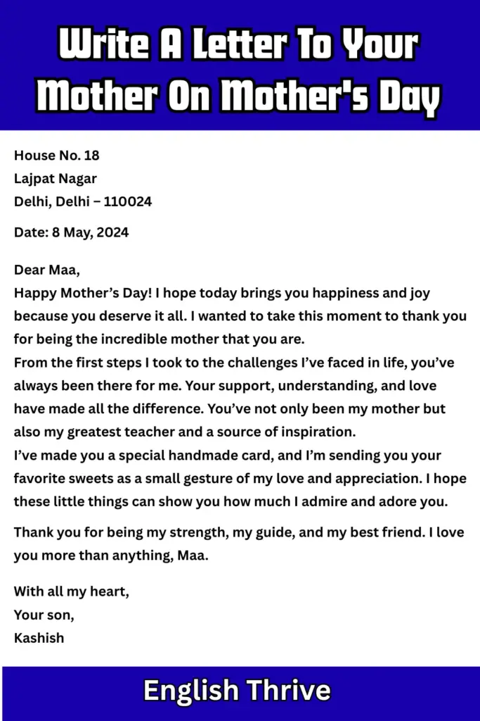 Write A Letter To Your Mother On Mother's Day for Students