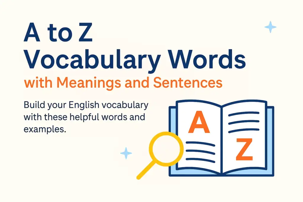 A to z vocabulary Words