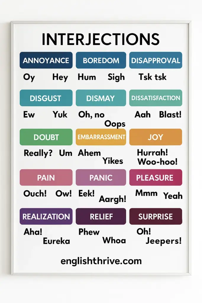 Interjections in English with Examples and Meanings