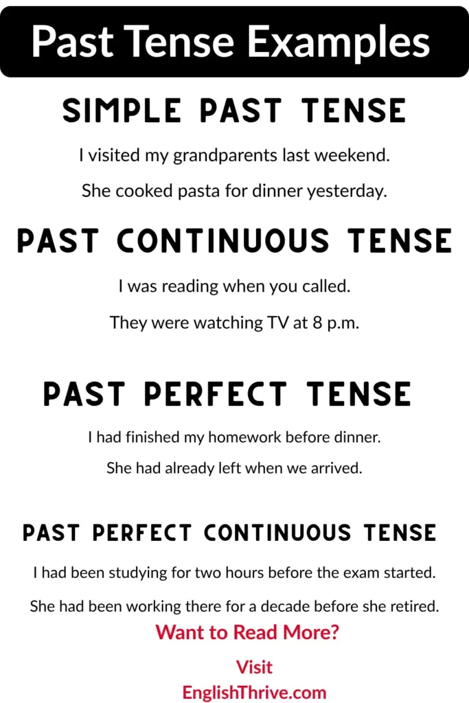  Examples of Present Past and Future Tense 