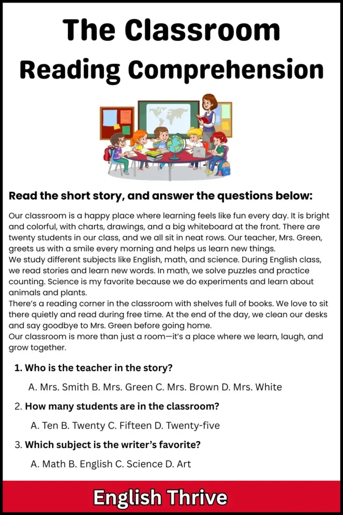 The Classroom Reading Comprehension