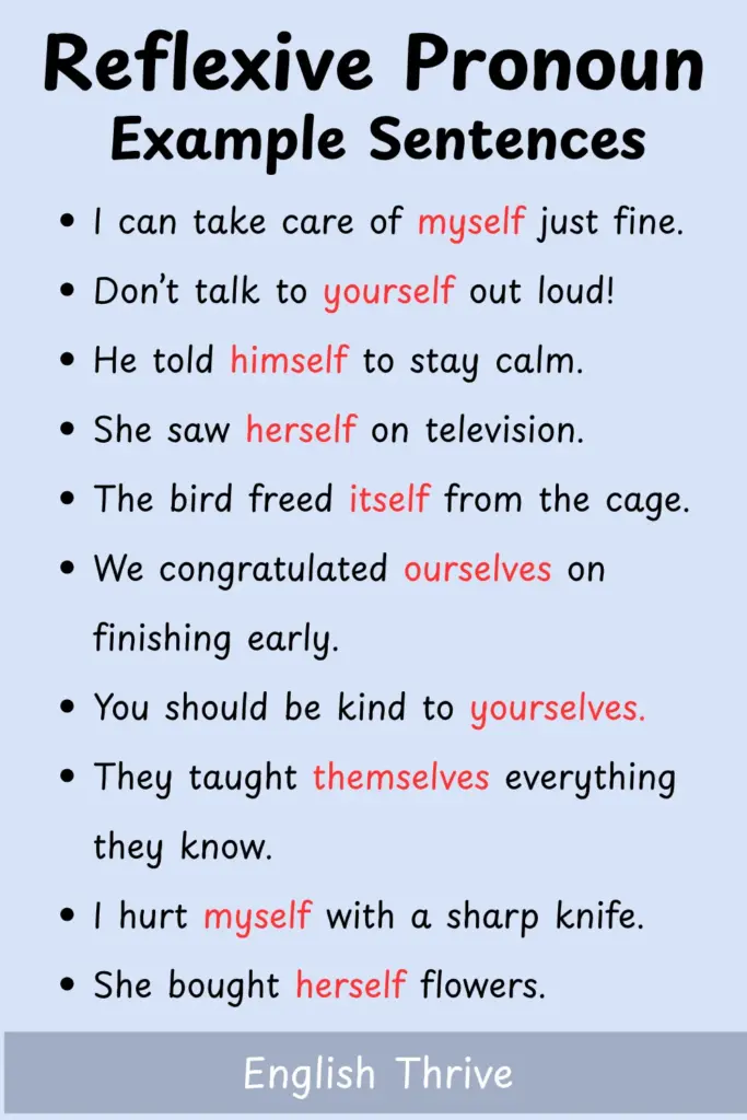 What Is a Reflexive Pronoun? Rules and Examples