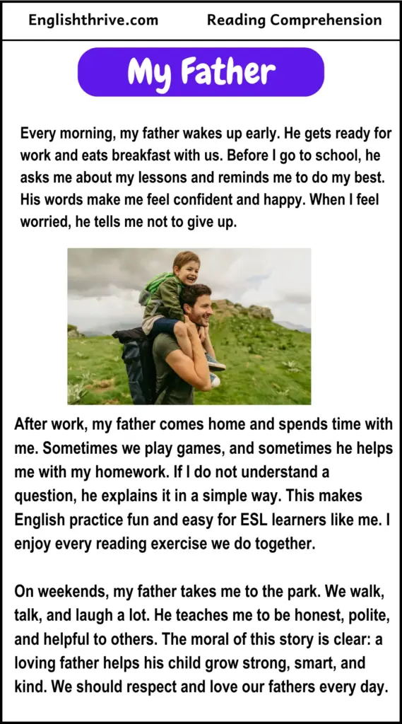 My father reading comprehension