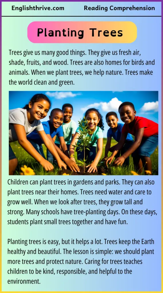 Reading Comprehension Planting Trees