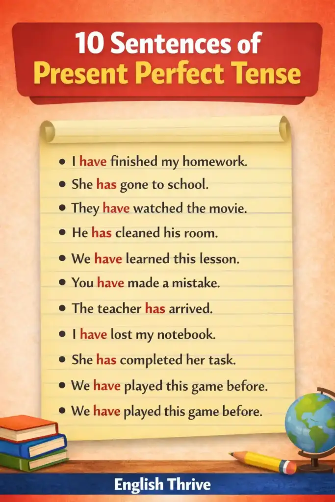 Present Perfect Tense Examples