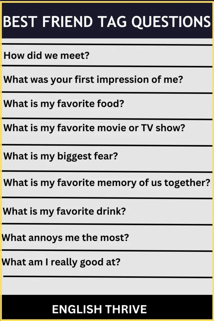 150+ Best Friend Tag Questions