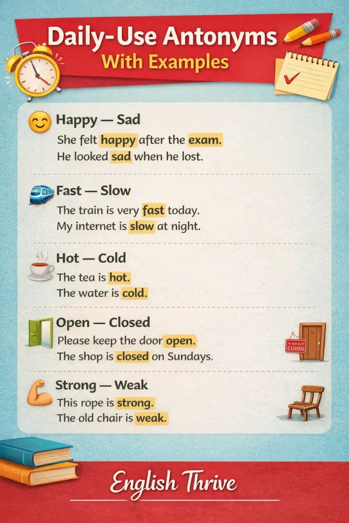 Opposite Words in English A to Z