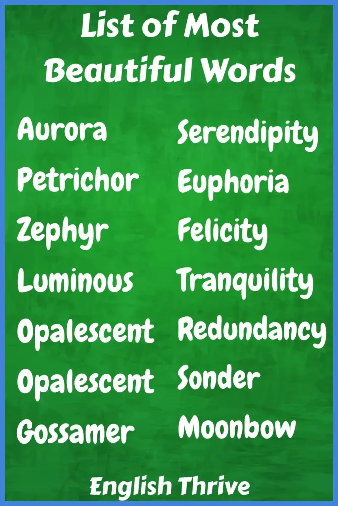 List of the Most Beautiful Words in English