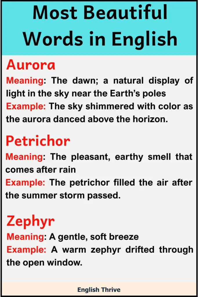 Most beautiful words in English