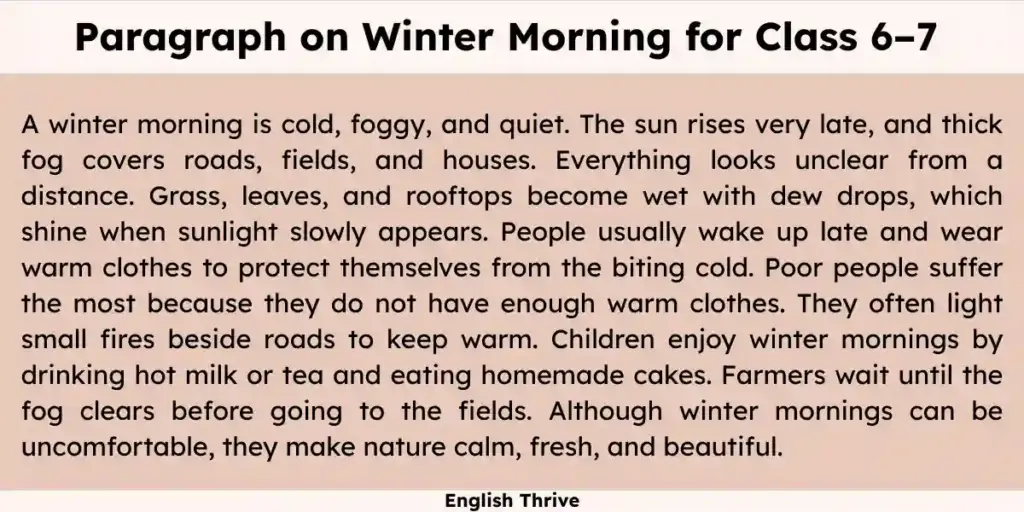 Paragraph on a Winter Morning