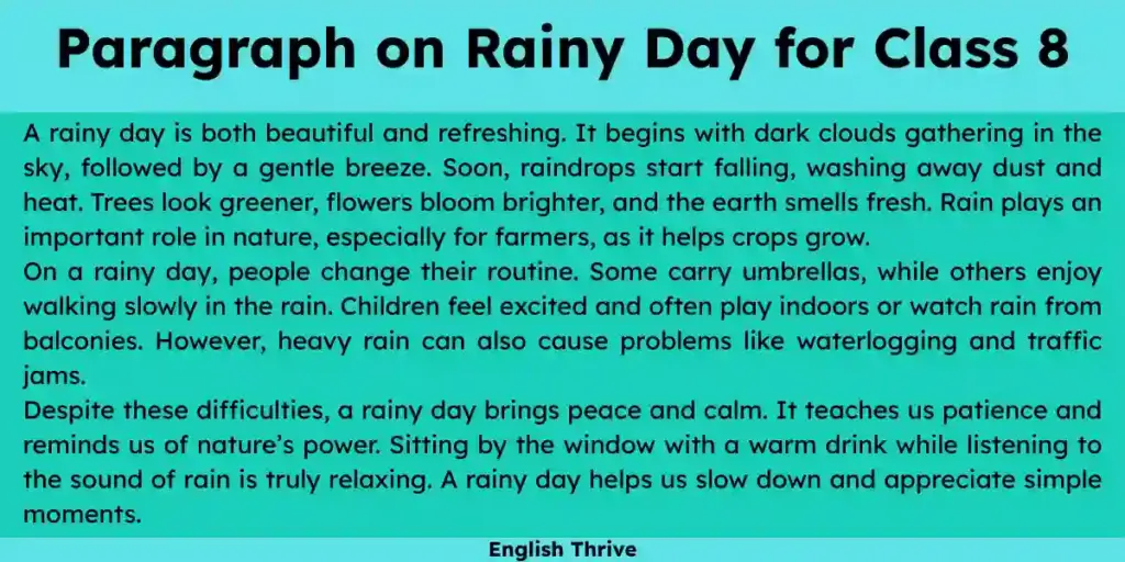 Paragraph on Rainy Day for Class 4 to 10