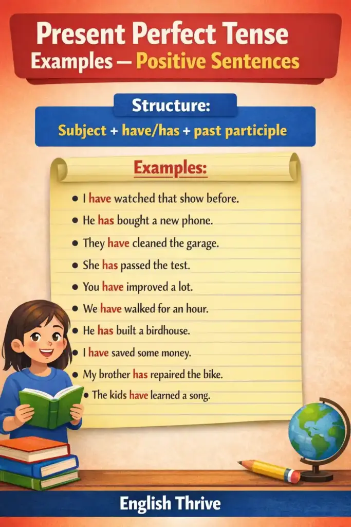 Present Perfect Tense Examples