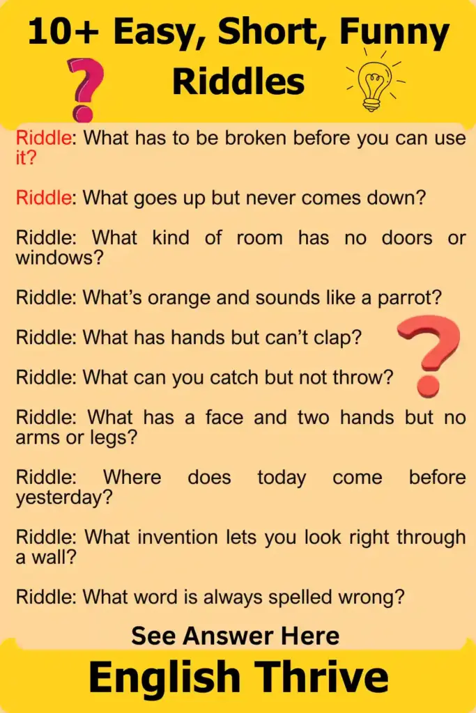 Short Funny Riddles With Answers